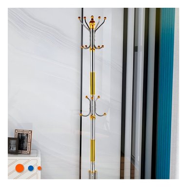 PACK2 ESTACION DE COLGADO 172CM DORADO Y PLATEADO PARA HOGAR FUNCIONAL PRO - 2