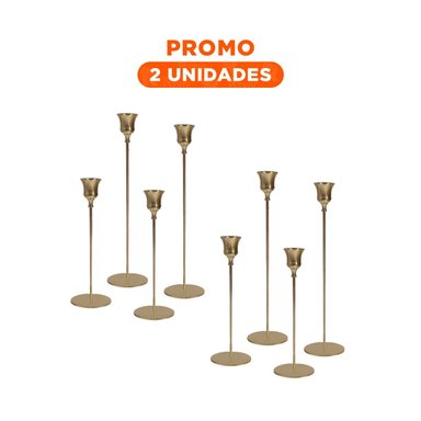 PACK2 SOPORTE ELEGANTE DE METAL PARA VELAS EN ESPACIOS SOCIALES DEL HOGAR - 1
