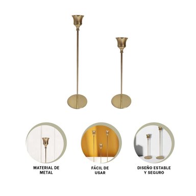 ACCESORIO DECORATIVO DE METAL PARA VELAS QUE REALZA ESPACIOS DEL HOGAR - 3
