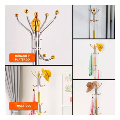 PACK4 MODULO DE COLGADO 172CM DORADO Y PLATEADO PARA HOGAR VERSATIL Y FIRME Y+REGALO STICKER - 2