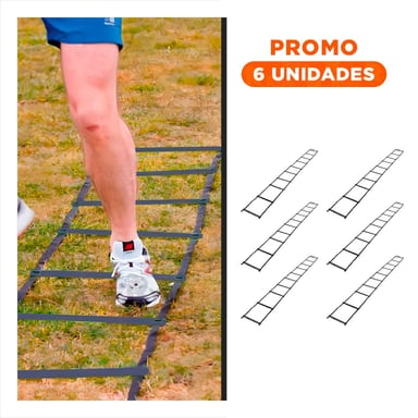 PACK6 ESCALERA SIN PESO DE 10 PASOS NEGRA PARA ENTRENAMIENTO EN CASA - 1