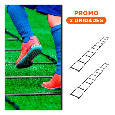PACK2 ESCALERA DE AGILIDAD SIN PESO DE 10 PASOS NEGRA PARA DEPORTES - 1