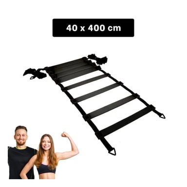 PACK4 ESCALERA DEPORTIVA CON PESO DE 12 PASOS NEGRA PARA VELOCIDAD - 4