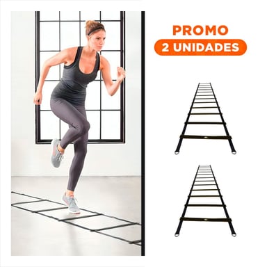 PACK2 ESCALERA CON PESO DE 12 PASOS NEGRA PARA CASA - 1