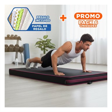 PACK6 MAT NEGRO TALLA L 1.5 M ANTIDESLIZANTE PARA EJERCICIOS Y+PAPEL REGALO - 1
