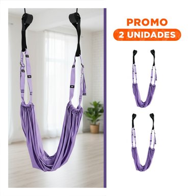 PACK2 HAMACA DE SUSPENSION AJUSTABLE PARA YOGA MORADO - 1