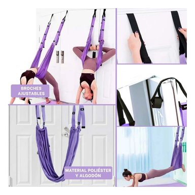 CUERDA AEREA AJUSTABLE PARA PRACTICA AVANZADA DE YOGA MORADO Y+POST IT - 5