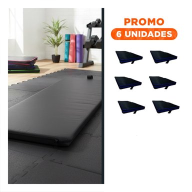 PACK6 COLCHONETA PROFESIONAL NEGRA TALLA L 1.5 M LIGERA Y RESISTENTE - 1
