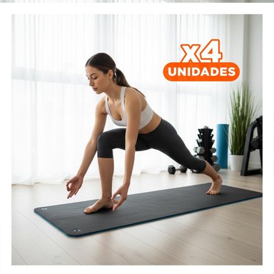 PACK4 COLCHONETA FITNESS NEGRA TALLA L 1.5 M ANTIGOLPES Y REFORZADA - 1
