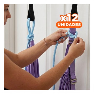 PACK12 CUERDA AEREA AJUSTABLE PARA RUTINA DE YOGA MORADO - 1