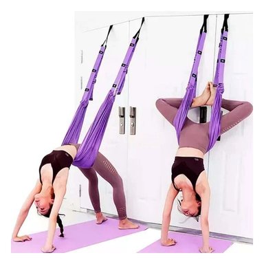 PACK12 CUERDA AEREA AJUSTABLE PARA RUTINA DE YOGA MORADO - 3