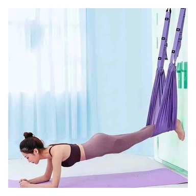 PACK6 SISTEMA DE SUSPENSION AEREA AJUSTABLE MORADO PARA YOGA Y+REGALO STICKER - 3