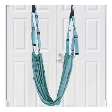PACK6 SISTEMA DE SUSPENSION AEREA RESISTENTE AJUSTABLE CELESTE PARA YOGA Y+REGALO STICKER - 5