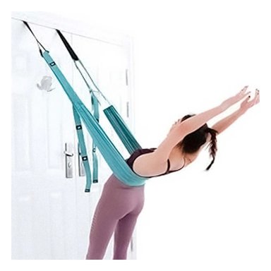 PACK12 HAMACA DE YOGA REFORZADA Y AJUSTABLE COLOR CELESTE Y+PAPEL REGALO - 3
