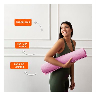 ALFOMBRA PROFESIONAL ROSADO DE GOMA EVA 61X183CM PARA PILATES Y ENTRENAMIENTO Y+POST IT - 2