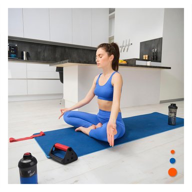 PACK4 ACOLCHADO FLEXIBLE AZUL DE GOMA EVA 61X183CM PARA PILATES Y FITNESS Y+REGALO STICKER - 3