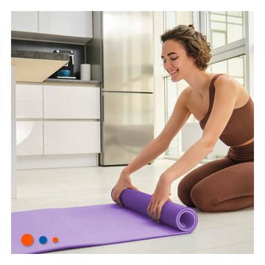 PACK12 ALFOMBRILLA SUAVE LILA DE GOMA EVA 61X183CM PARA YOGA Y FITNESS DIARIO - 2