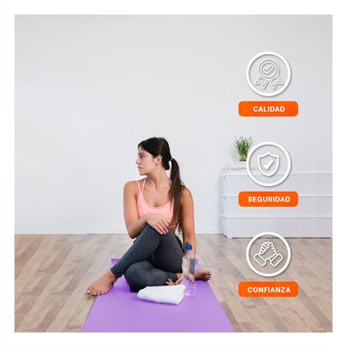 PACK12 ALFOMBRILLA SUAVE LILA DE GOMA EVA 61X183CM PARA YOGA Y FITNESS DIARIO - 3