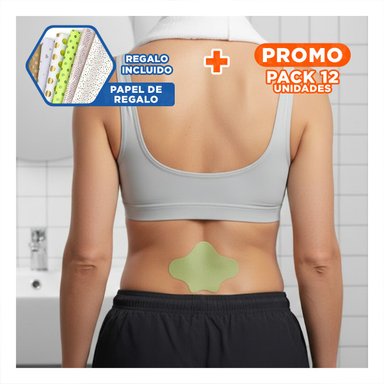 PACK12 PAQUETE VERDE 10 PARCHES LUMBAR SUAVES Y+PAPEL REGALO - 1