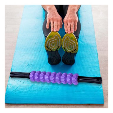 BARRA ERGONOMICA 9 RODILLOS COLOR MORADO PARA RELAX Y+LIGAS REGALO - 2