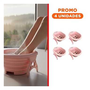 PACK4 LAVADERO PORTATIL CON MASAJEADOR DE PIES ROSADO COMPACTA Y EFICIENTE Y+REGALO STICKER - 1