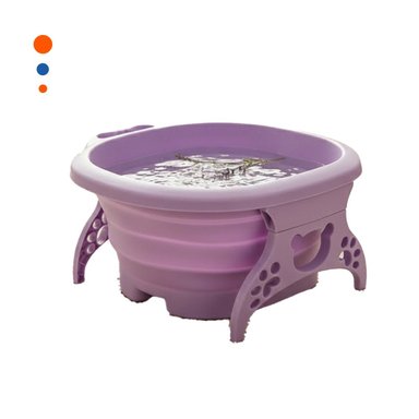 CUENCA PORTATIL CON MASAJEADOR DE PIES MORADO FACIL DE USAR Y COMODA Y+PAPEL REGALO - 1