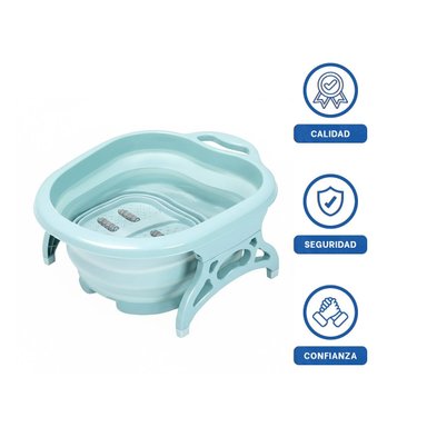 RECIPIENTE PORTATIL CON MASAJEADOR DE PIES CELESTE PARA RELAJACION TOTAL Y+LIGAS REGALO - 3