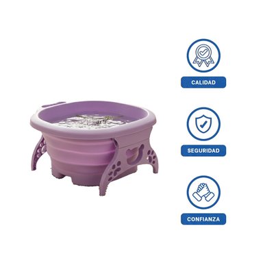 RECIPIENTE PORTATIL CON MASAJEADOR DE PIES MORADO PARA RELAJACION TOTAL Y+LIGAS REGALO - 3