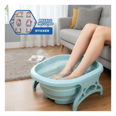 LAVADERO HIDROMASAJE PORTATIL PARA PIES CELESTE CON FUNCION DE MASAJE Y+REGALO STICKER - 1