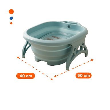 LAVADERO HIDROMASAJE PORTATIL PARA PIES CELESTE CON FUNCION DE MASAJE Y+REGALO STICKER - 4
