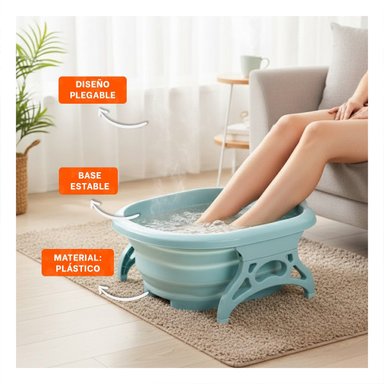LAVADERO HIDROMASAJE PORTATIL PARA PIES CELESTE CON FUNCION DE MASAJE Y+REGALO STICKER - 5