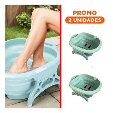 PACK2 LAVADERO PORTATIL CON MASAJEADOR DE PIES CELESTE COMPACTA Y DURADERA - 1