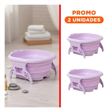 PACK2 LAVADERO PORTATIL CON MASAJEADOR DE PIES MORADO COMPACTA Y DURADERA - 1