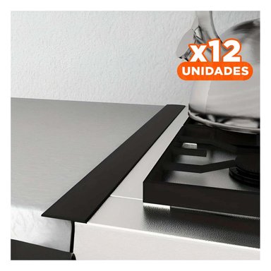 PACK12 PERFIL DE GOMA SILICONA NEGRA PARA ENCIMERAS COCINA RESISTENTE DERRAMES GRASA - 1