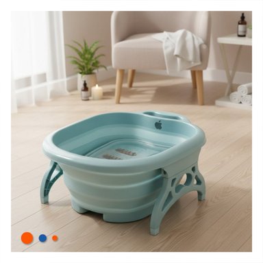 PACK12 CUENCA PORTATIL CON MASAJEADOR DE PIES CELESTE PARA SPA Y RELAJACION - 2