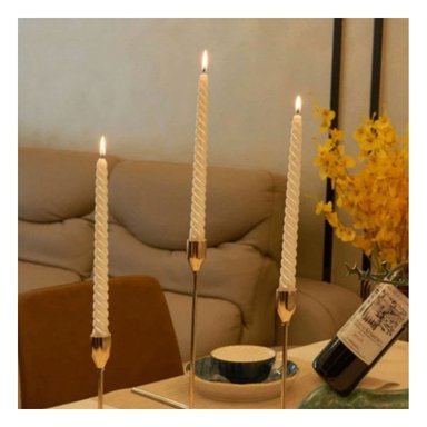 CIRIOS DE CERA LARGOS DECORATIVOS CON ONDAS PARA MESA HOGAR Y REUNION Y+REGALO STICKER - 5