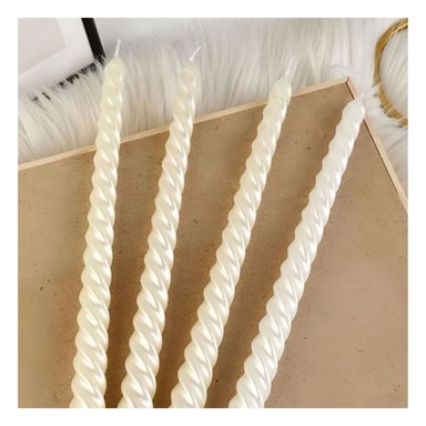 PACK2 VELONES DECORATIVOS LARGOS DE CERA CON ONDAS PARA ESTILO HOGAR Y+REGALO STICKER - 5