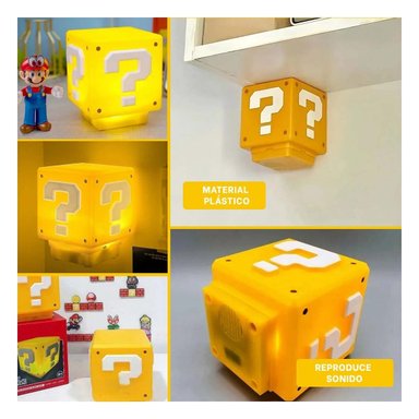 PACK6 ILUMINACION LED AMARILLO CON SONIDO DECORATIVO EN FORMA DE CUBO Y+PAPEL REGALO - 3