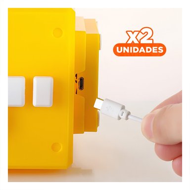 PACK2 LAMPARA LED CUBICA DE COLOR AMARILLO BASADA EN PERSONAJE DE VIDEOJUEGO Y+REGALO STICKER - 1
