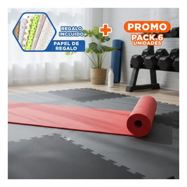 PACK6 BASE LIGERA 6MM ROJO DE GOMA EVA Y+PAPEL REGALO - 1