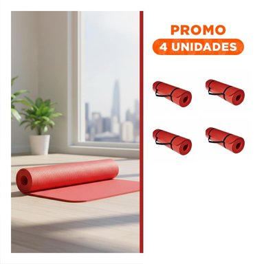 PACK4 TAPETE LIGERO 6MM ROJO DE GOMA EVA Y+REGALO STICKER - 1