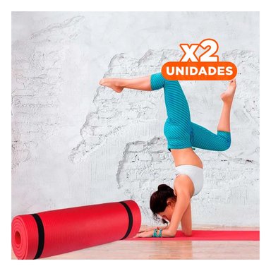 PACK2 BASE ANTIDESLIZANTE 10MM DE GOMA EVA 61X183CM ROJO Y+REGALO STICKER - 1