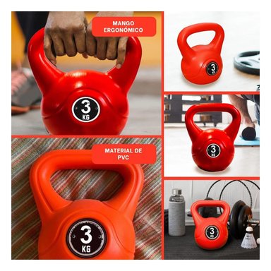 PESO RUSO PARA TRABAJO FUNCIONAL DIARIO 3 KG ROJO Y+POST IT - 5