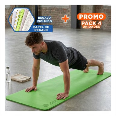 PACK4 TAPIZ FLEXIBLE PARA RUTINAS DE BAJO IMPACTO 8MM VERDE GOMA Y+PAPEL REGALO - 1