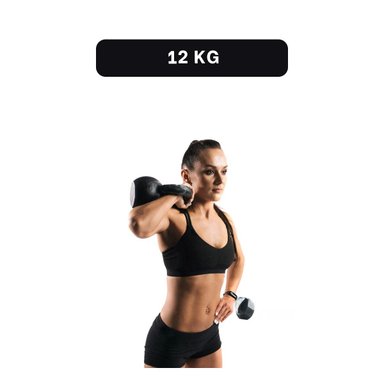 KETTLEBELL COMPACTA NACIONAL PARA ENTRENAMIENTO DIARIO 12 KG NEGRO Y+LIGAS REGALO - 4