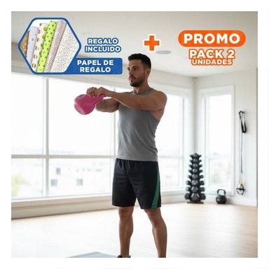 PACK2 MANCUERNA FUNCIONAL NACIONAL PARA FUERZA Y CORE 2 KG FUCSIA Y+PAPEL REGALO - 1