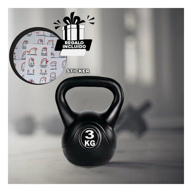 MANCUERNA RUSA NACIONAL PARA EJERCICIOS DE CUERPO COMPLETO NEGRO 3 KG Y+REGALO STICKER - 1