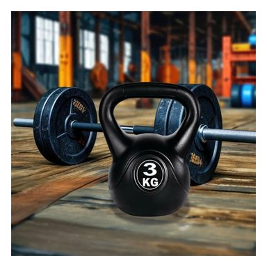 MANCUERNA RUSA NACIONAL PARA EJERCICIOS DE CUERPO COMPLETO NEGRO 3 KG Y+REGALO STICKER - 5