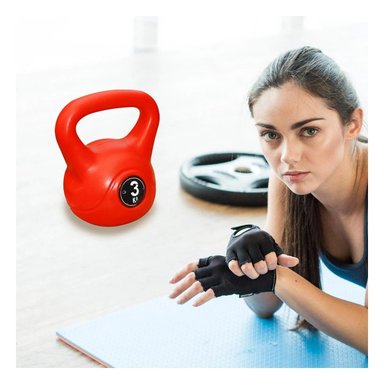 PACK6 IMPLEMENTO RUSO PARA SESIONES DEPORTIVAS EN INTERIOR 3 KG ROJO Y+REGALO STICKER - 5