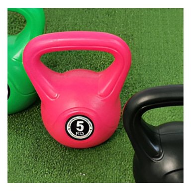 PESA DEPORTIVA ANTIDESLIZANTE PARA RUTINAS DE FUERZA 5 KG FUCSIA Y+PAPEL REGALO - 2